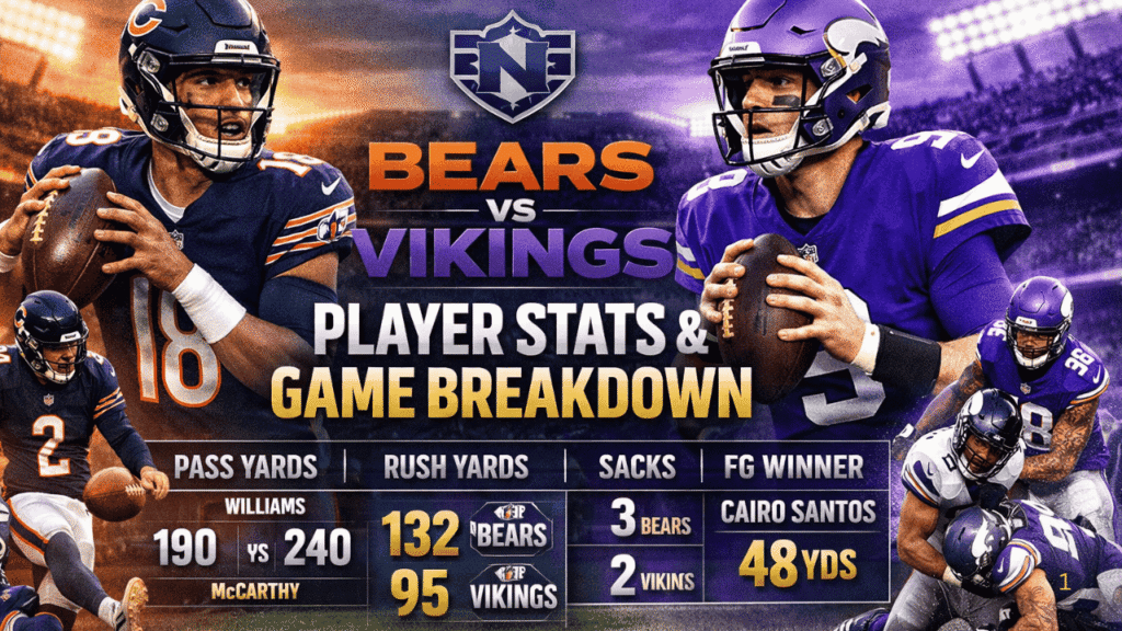 chicago bears vs minnesota vikings match player stats