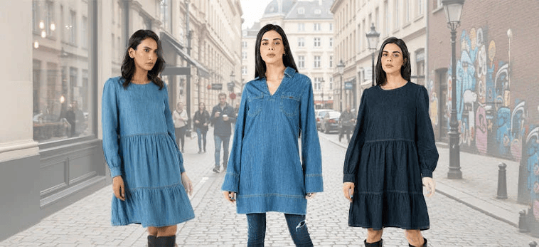 Edgy Summer Vibes With Denim Dresses and Balloon Fit Tops Edgy Summer Vibes With Denim Dresses and Balloon Fit Tops