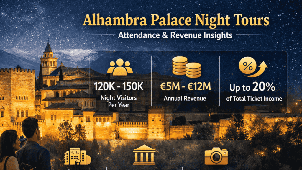 alhambra palace night tour attendance revenue