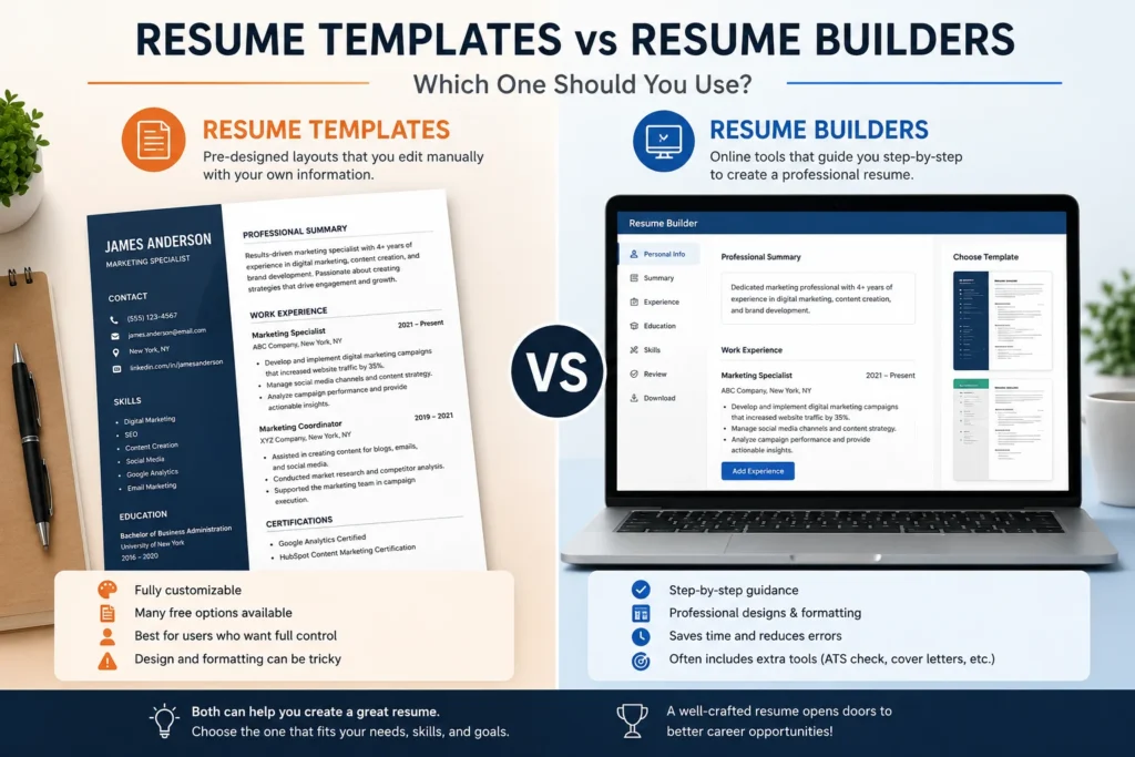 Resume Templates vs Resume Builders
