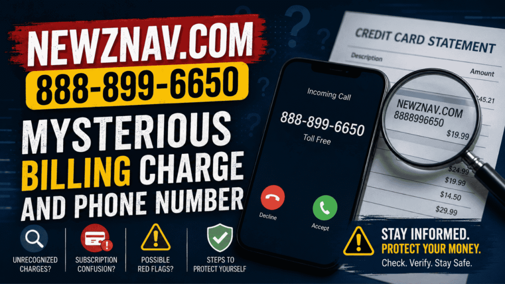 Newznav.com 8888996650: Mysterious Billing Charge and Phone Number newznav.com 8888996650